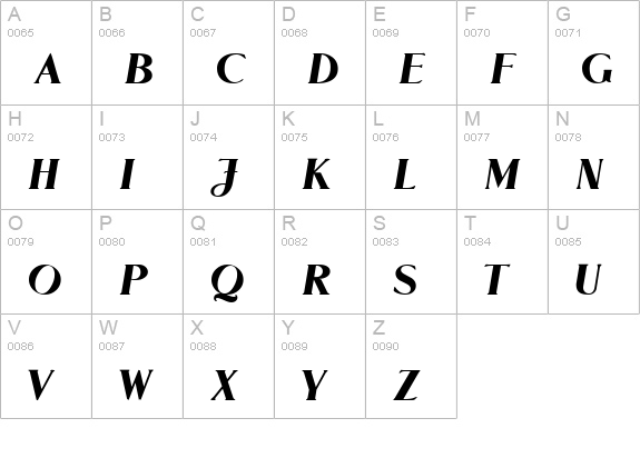 Lyndsey Regular uppercase A-Z preview