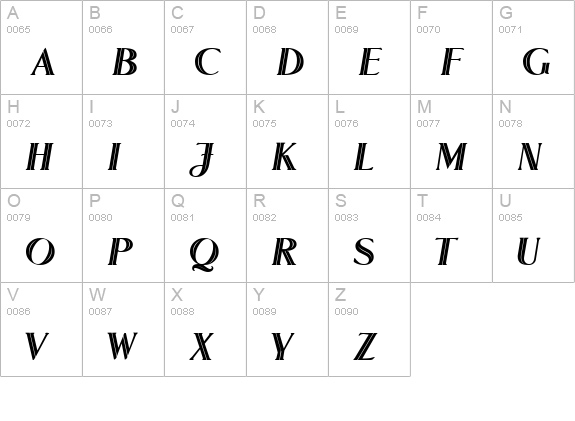 LyndseyInline Regular uppercase A-Z preview