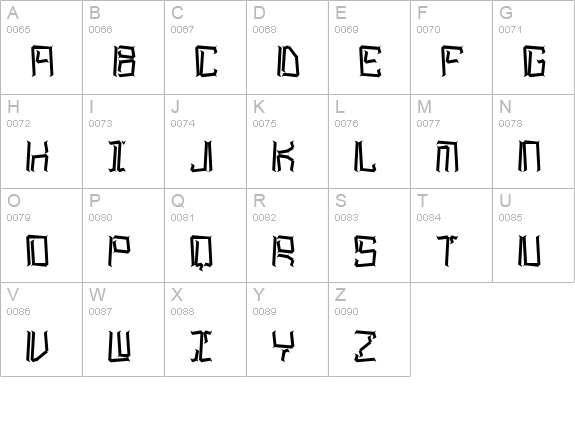 Lyneous BRK uppercase A-Z preview