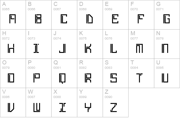 Lyneous Linear BRK uppercase A-Z preview