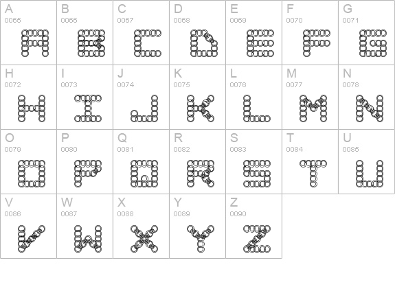 LYNX BRK uppercase A-Z preview
