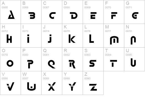 LynzFont uppercase A-Z preview