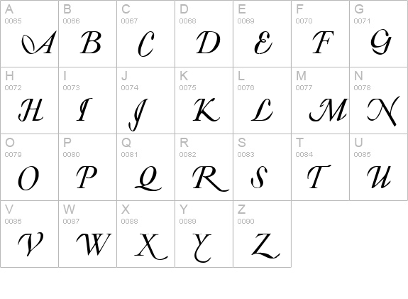 Lyonesse uppercase A-Z preview