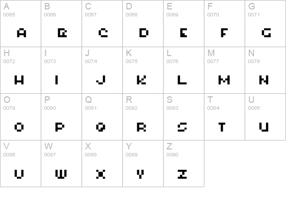 M Web uppercase A-Z preview