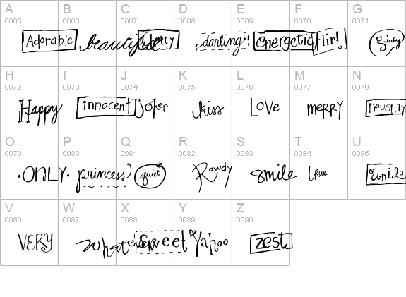 MA Flirty uppercase A-Z preview