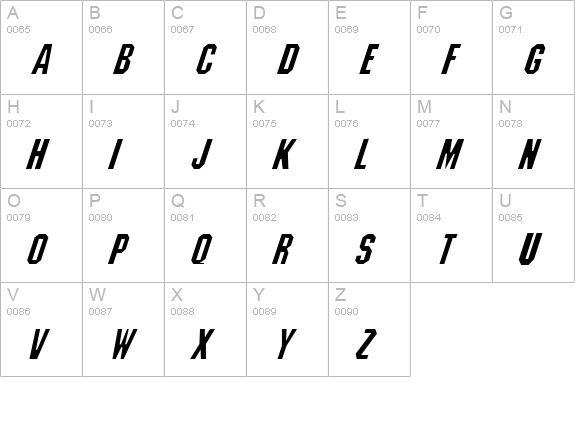 Machiavelli Italic uppercase A-Z preview