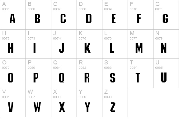 Machiavelli-Lig uppercase A-Z preview
