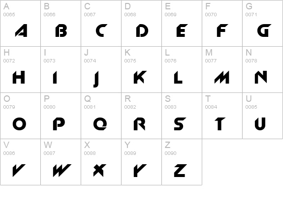 Machine Normal uppercase A-Z preview