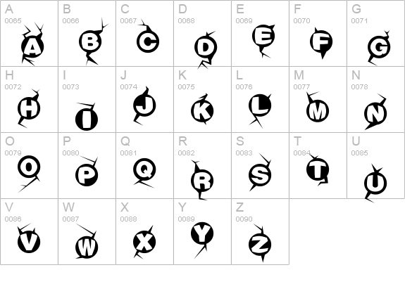 Machine-gun  uppercase A-Z preview