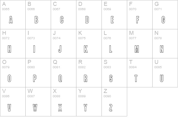 Machine-LightHC uppercase A-Z preview