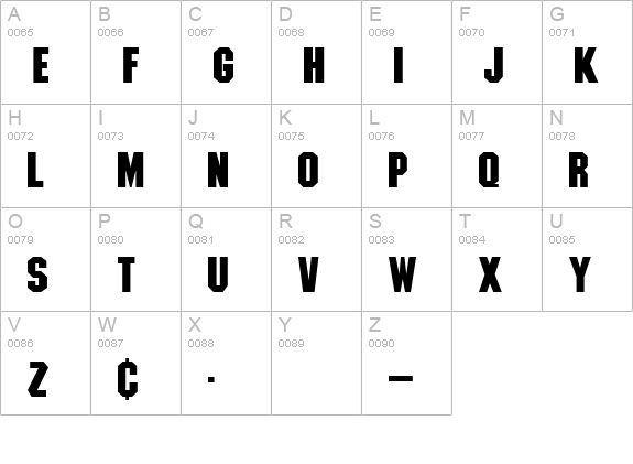 MachineBlock uppercase A-Z preview