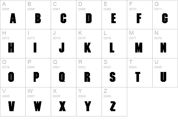 MachineBold uppercase A-Z preview