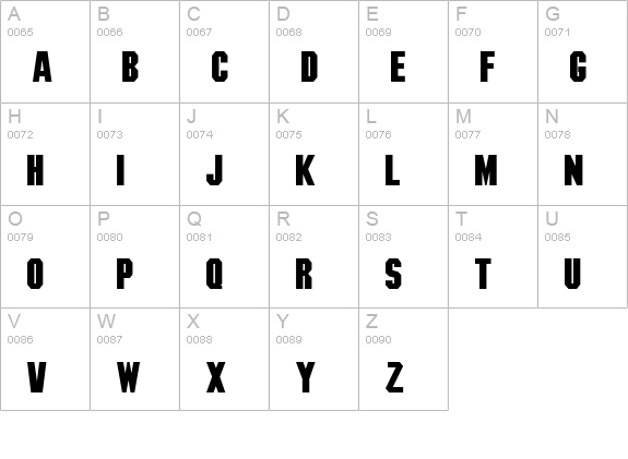 Machined Bold uppercase A-Z preview