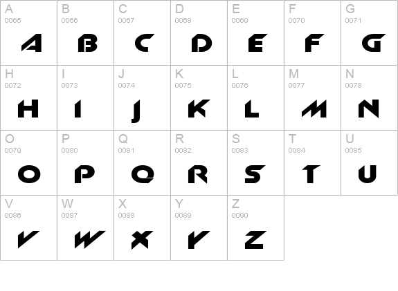 MachineExtended Normal uppercase A-Z preview