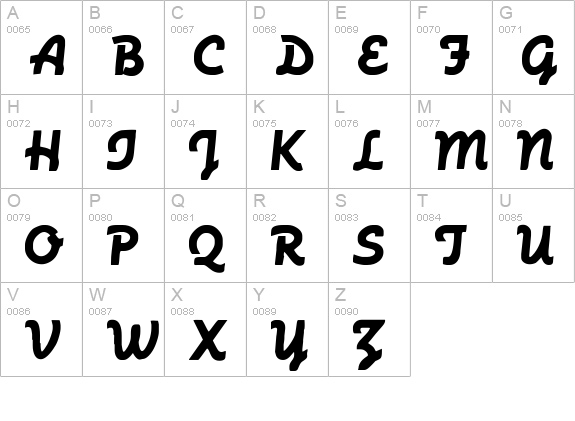 MachineScript Regular uppercase A-Z preview