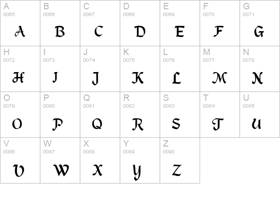 MacHumaine-Light uppercase A-Z preview