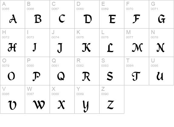 MacHumaine Regular uppercase A-Z preview