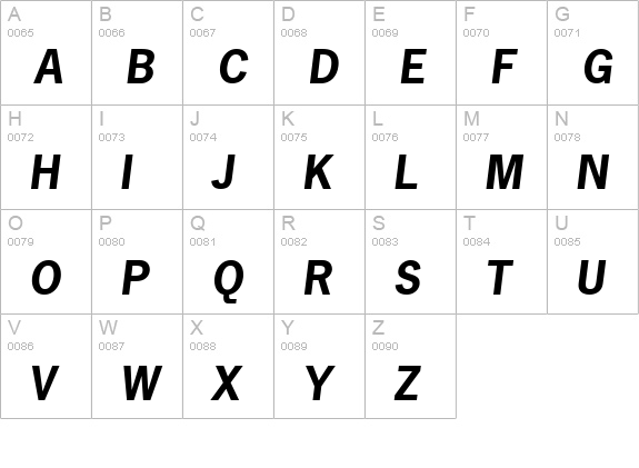 Macro Black SSi Black Italic uppercase A-Z preview