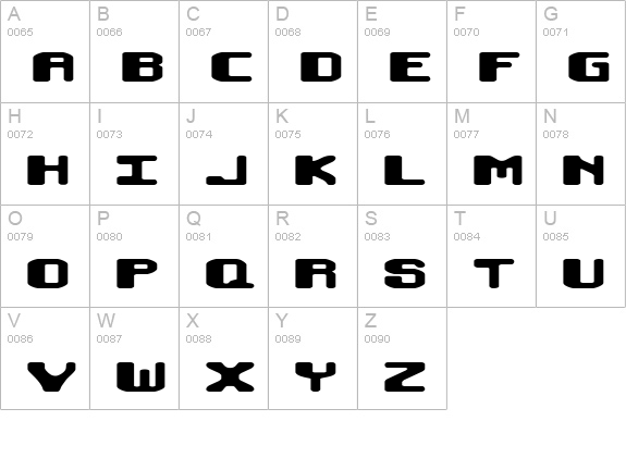 Macropsia (BRK) uppercase A-Z preview
