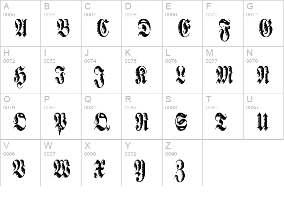 made uppercase A-Z preview