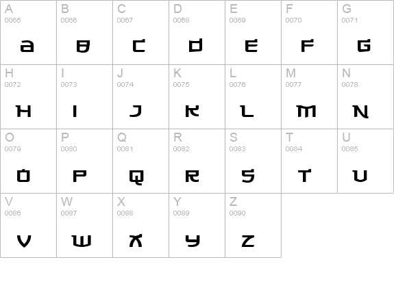Made in China uppercase A-Z preview