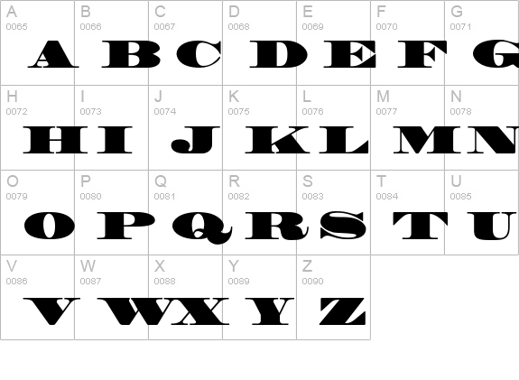 Madrone uppercase A-Z preview