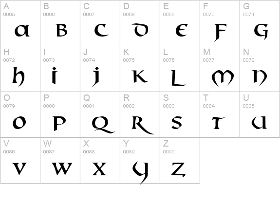 Mael uppercase A-Z preview