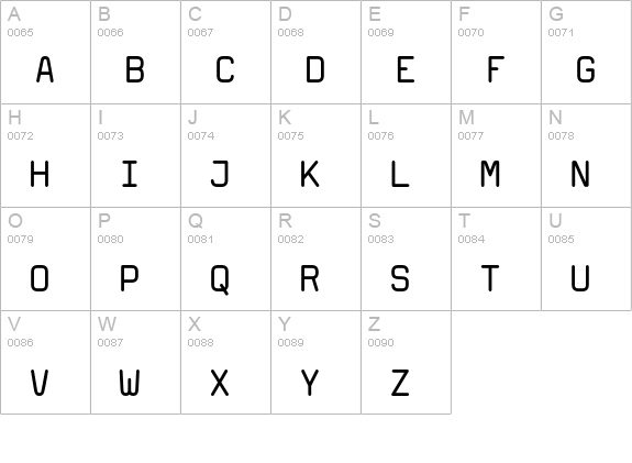 MagdaCleanMono-Regular uppercase A-Z preview