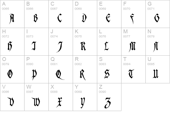 Magdelena uppercase A-Z preview
