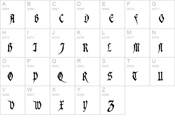 Magdelena Regular uppercase A-Z preview