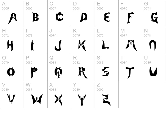 Magehunter uppercase A-Z preview
