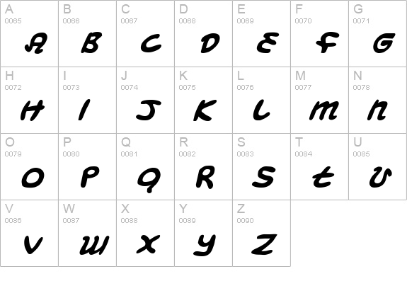 Magic Beans Italic uppercase A-Z preview