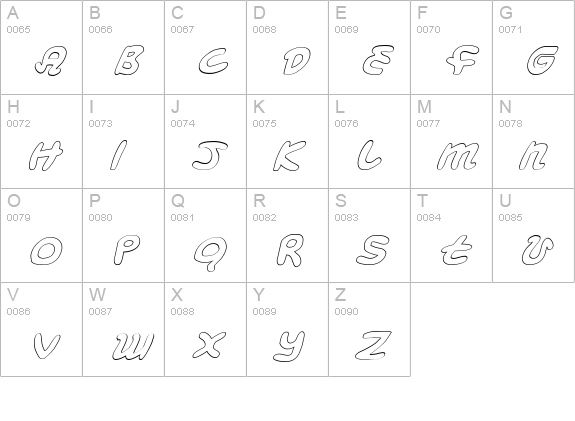 Magic Beans Outline Italic uppercase A-Z preview
