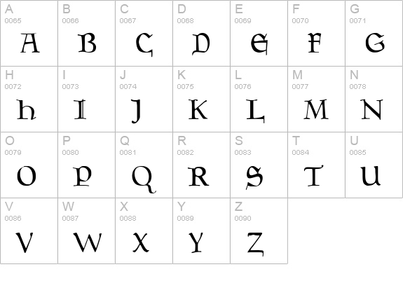 Magic:the Gathering uppercase A-Z preview