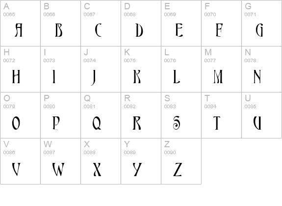 Maginot uppercase A-Z preview