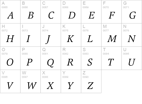 MagnaEF-Italic uppercase A-Z preview