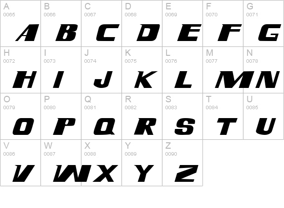 Magnump.i. uppercase A-Z preview