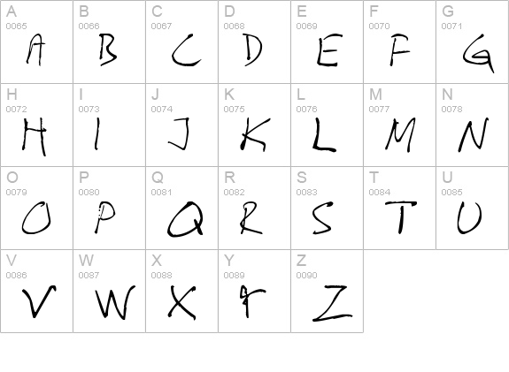 Magnus Handwriting uppercase A-Z preview