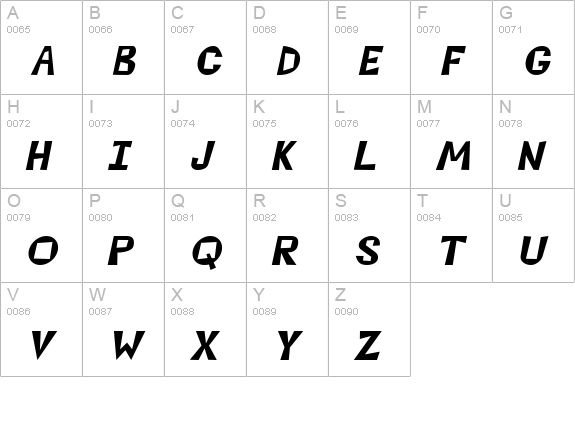 Magoo Italic uppercase A-Z preview