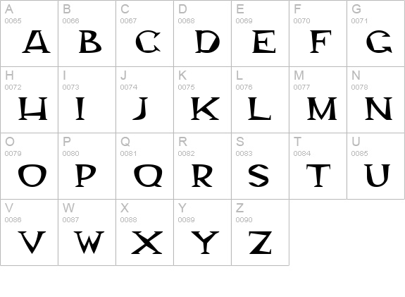 Magyar Serif uppercase A-Z preview