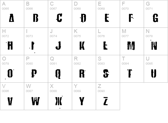 MagyarPosta uppercase A-Z preview