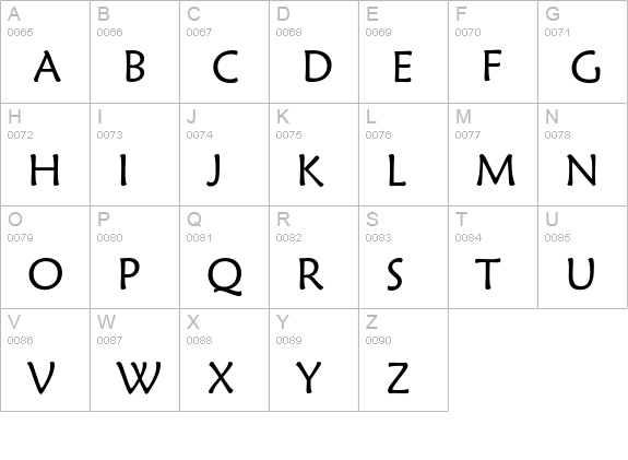 Maiandra uppercase A-Z preview
