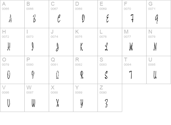 MaidstoneScriptHC uppercase A-Z preview