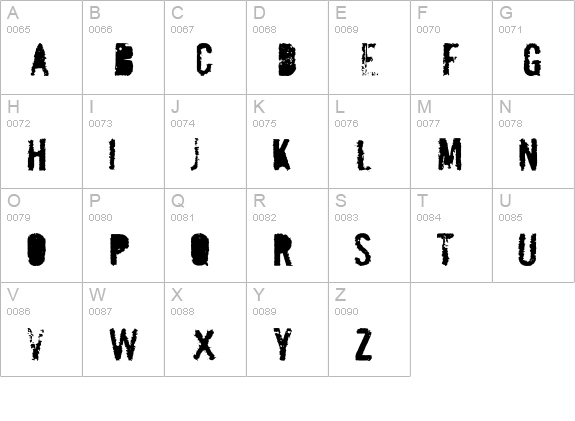 MailBomb uppercase A-Z preview