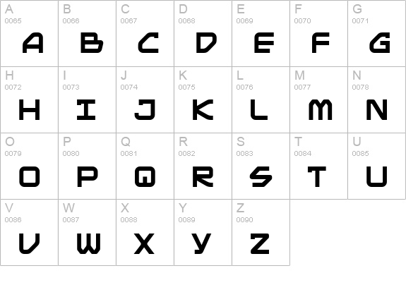 Mainframe BB uppercase A-Z preview
