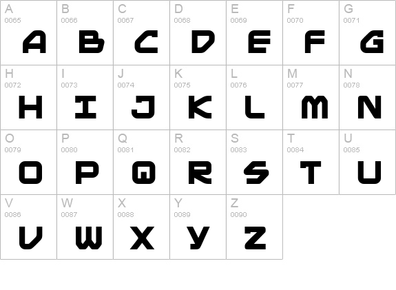 Mainframe BB Bold uppercase A-Z preview