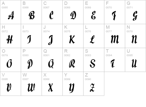 Maize MF uppercase A-Z preview
