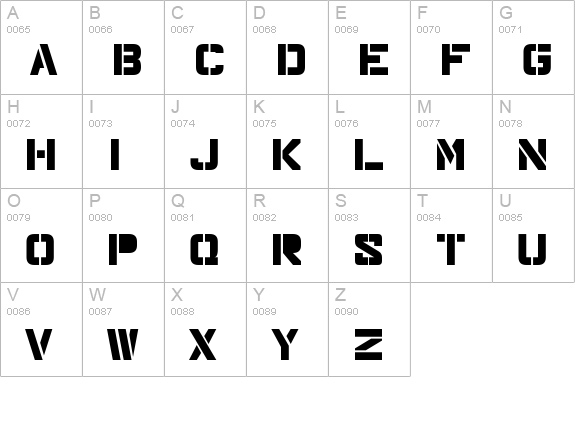 Major Snafu uppercase A-Z preview