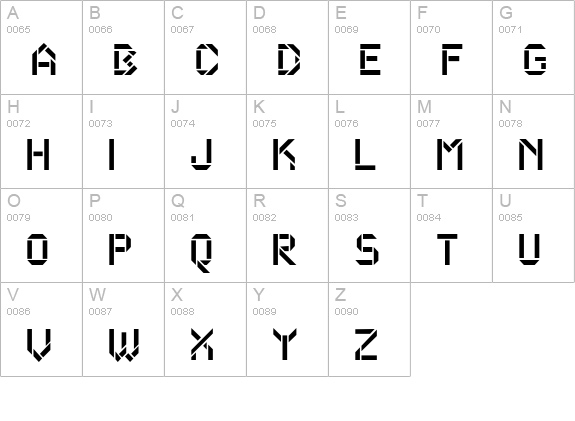 MakestencilAlp uppercase A-Z preview