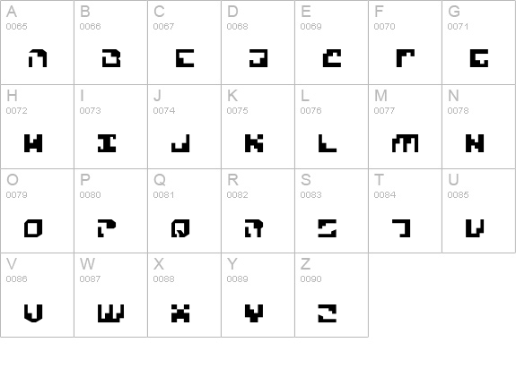 Malcorian uppercase A-Z preview
